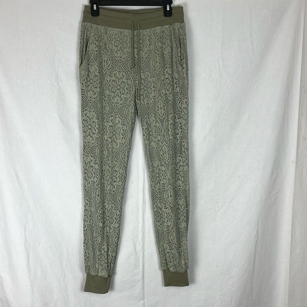 Sage Green Intimately Free People Textured Lace Jogger Pants